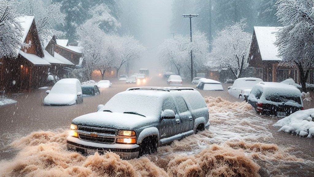 AS: Banjir dan Salju Melanda California Akibat Sungai Atmosfer